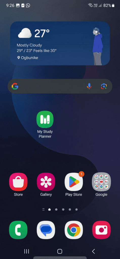 Custom app label on a Samsung Galaxy home screen